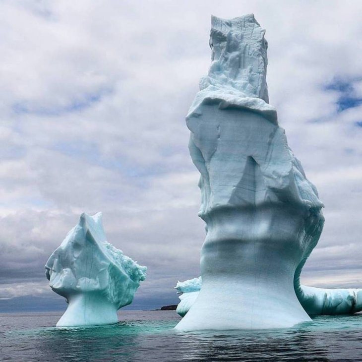 Айсберги идут мимо канадского острова Ньюфаундленд Интересное