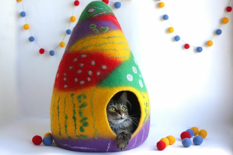16 забавных кошачьих домиков из фетра от украинских мастеров Meow Felt зверушки, живность, питомцы, животные