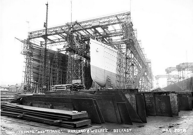 35 редких фотографий строительства «Титаника»   Интересное