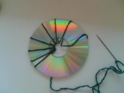 Подставка для чашки из старых дисков подставка из дисков,своими руками,сделай сам