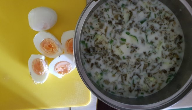 Постный щавелевый холодный суп кулинария,супы,холодные супы