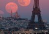Вовчий місяць над Парижем на вражаючій композитній фотографії