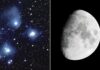 Плеяди та Місяць, що зростає, об’єднуються у вражаючому небесному шоу